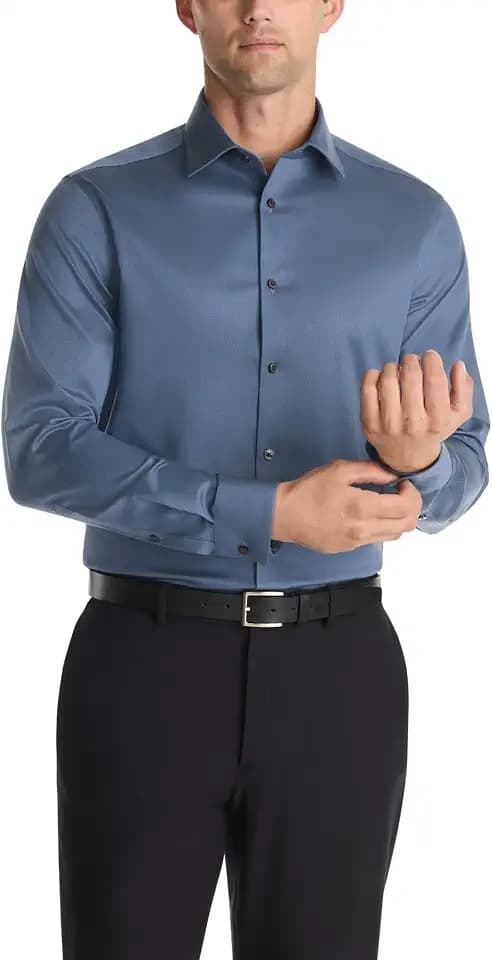 Calvin Klein Mens Dress Shirt Non Iron Stretch Slim Fit Solid