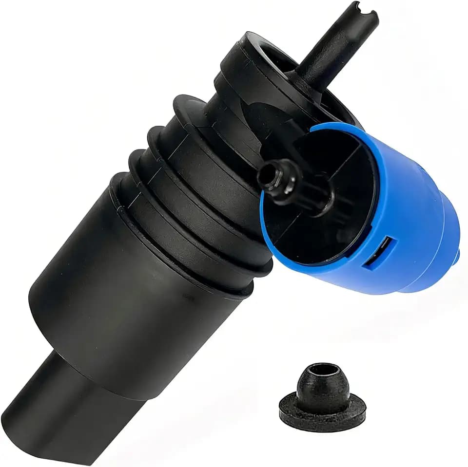 Windshield Washer Fluid Pump Replacement with Grommet, Spray Front Windshield Wiper Pump Motor for BMW Chevrolet Ford Jeep Dodge Chrysler Volkswagen Audi, OEM #1J6955651 1K6955651 1T0955651A