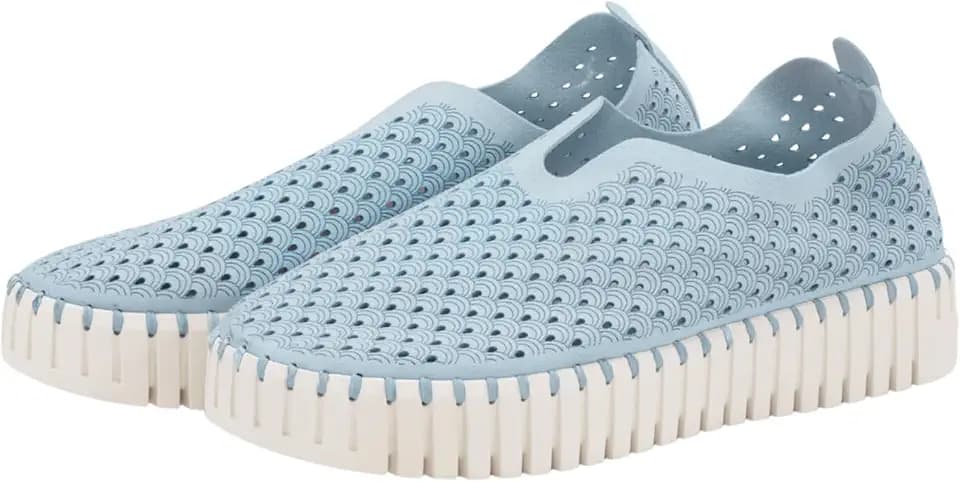 Ilse Jacobsen HORNBAEK Women's Tulip 3373 Platform | Slip-On | Low-Top (Ash Blue, 9)