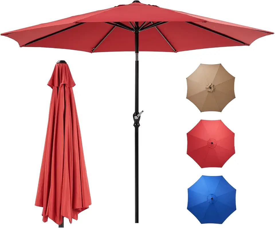 OLIXIS Offset Patio Umbrella, 9.8FT Cantilever Table Umbrellas