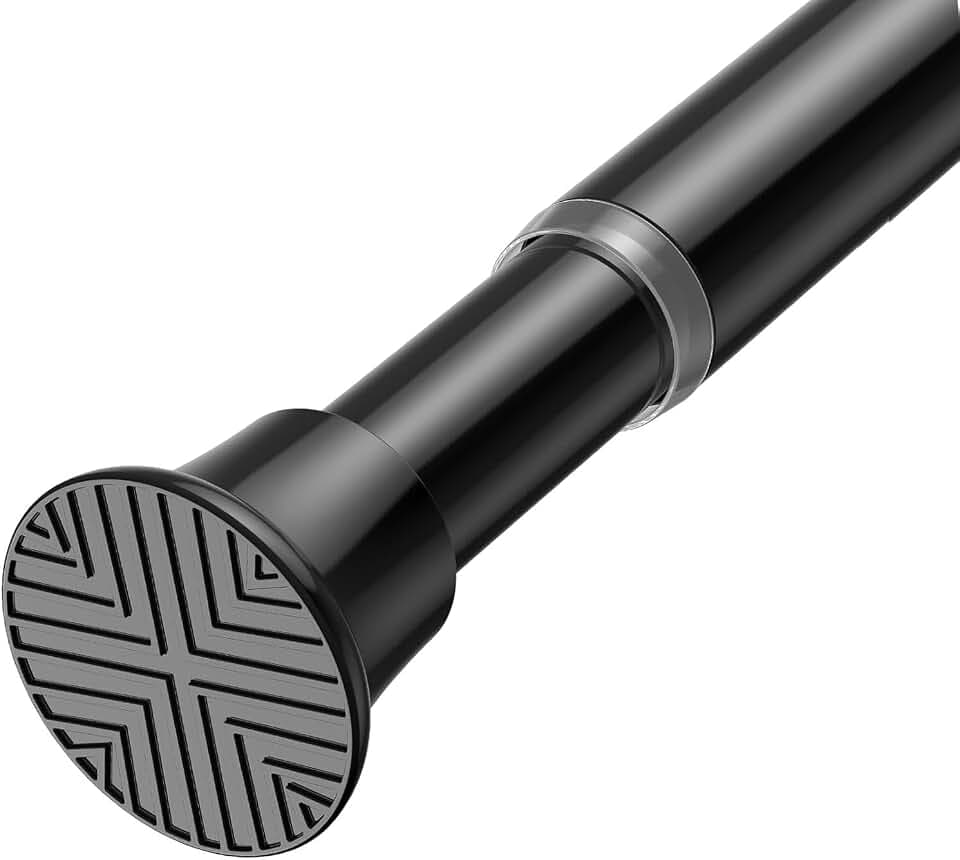 1PCS Spring Tension Curtain Rods 32 to 72 Inch Black Tension Rod Spring Tension Rod long Curtain Rod Tension Adjustable Curtain Rods for Kitchen