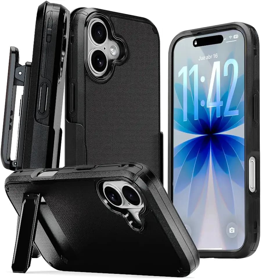 MOTIVE for iPhone 17 Case with Belt Clip and Stand, Magnetic, Rugged | 6.3"