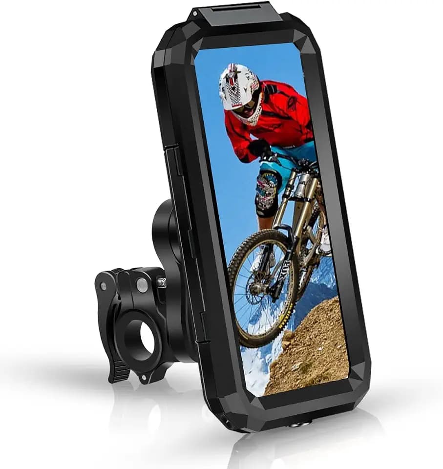 Handyhalterung Fahrrad Wasserdicht Universal Motorrad Handyhalterung (Schnelle Demontage) Scooter Smartphone Handyhalter 360° Drehbarer Lenker Handy Halterung für 5,5-6,8 Zoll Smartphone(L）