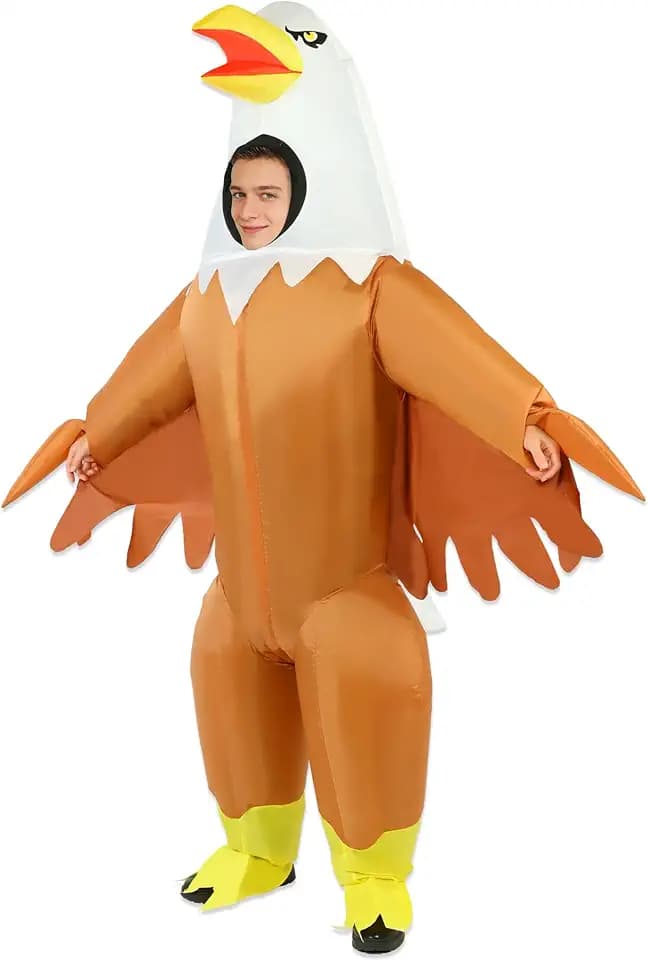 Inflatable Bald Eagle Costume, Blow up Eagle Adult Mascot for Halloween