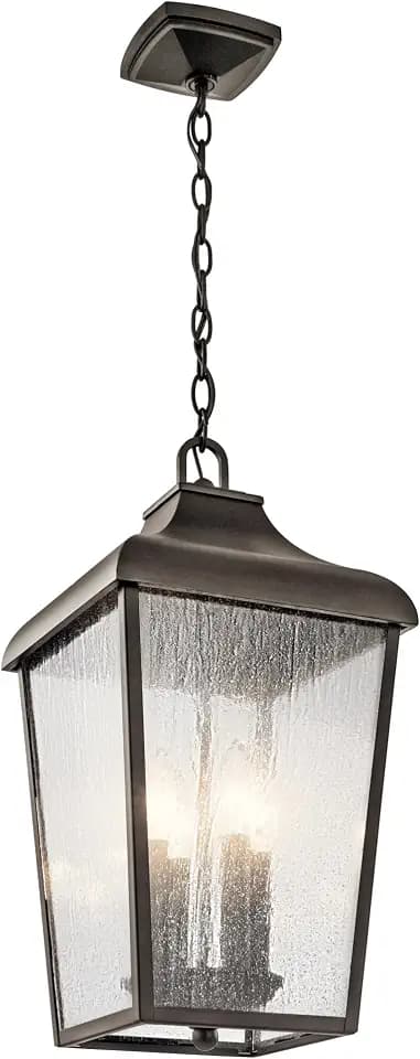 Kichler Forestdale 4-Light Outdoor Pendant Light, Textured Black