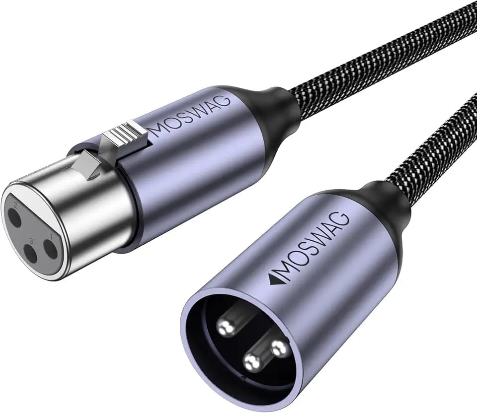 MOSWAG XLR Kabel 5M, 3-polig Mikrofonkabel XLR Stecker auf Buchse