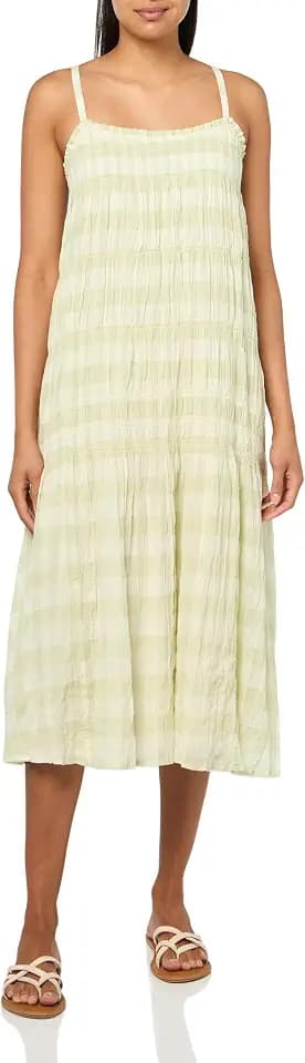 Lucky Brand Women's Smocked Gingham Midi Dress