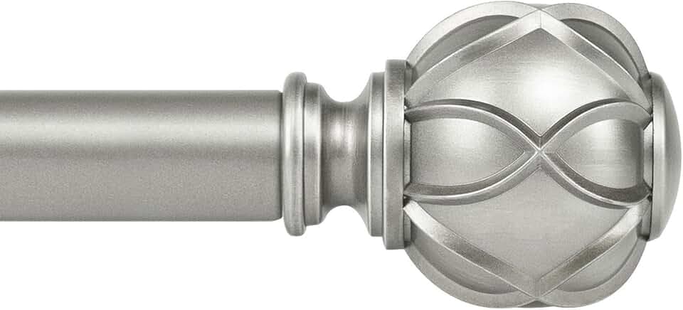 KAMANINA Curtain Rods for Windows 48 to 84 Inch, Heavy Duty, Antique Silver