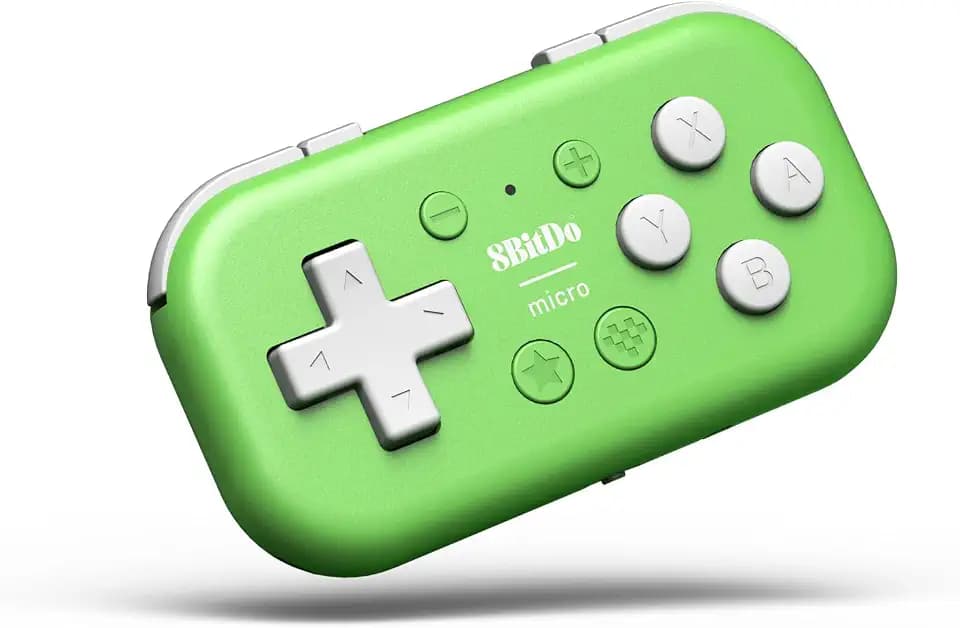 8Bitdo Micro Bluetooth Gamepad Pocket-sized Mini Controller for Switch/Switch 2, Android, and Raspberry Pi, Supports Keyboard Mode (Green)