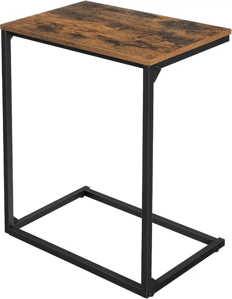VASAGLE C Shape End Table for Couch or Sofa, Industrial Small Side Table
