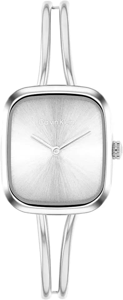 Calvin Klein Women’s CK Adore Stainless Steel Watch – 24mm Tank Case, Adjustable Bangle Bracelet, Petite Elegant Design - Gift for Her