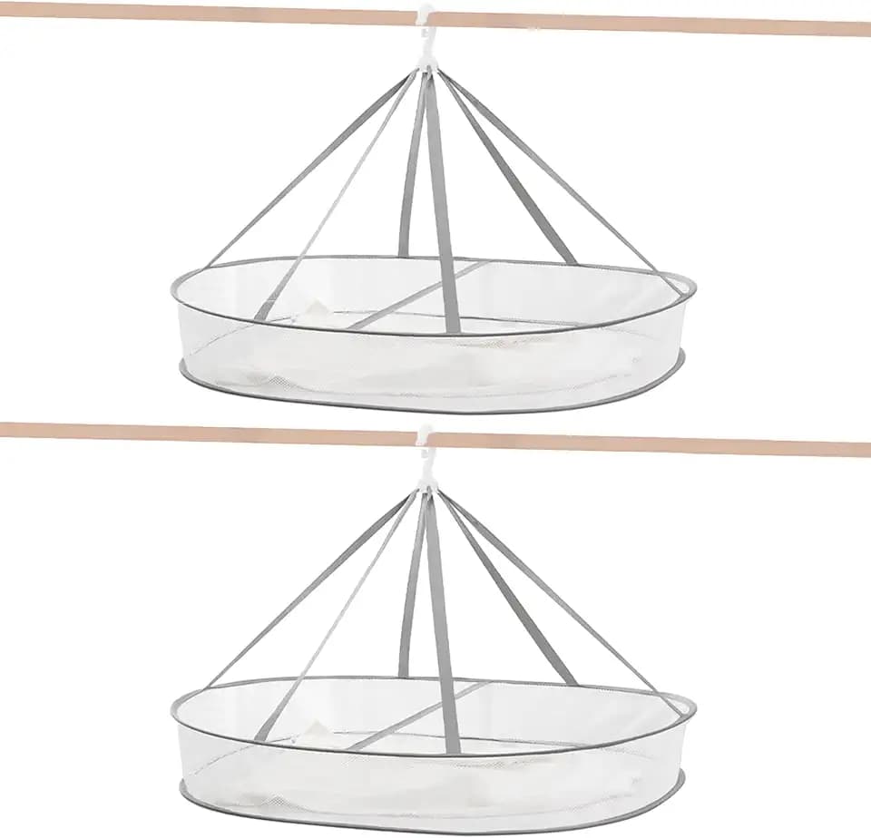 1Tier Clothes Drying Rack Foldable 31.5" Mesh Clothes Hanging Dryer