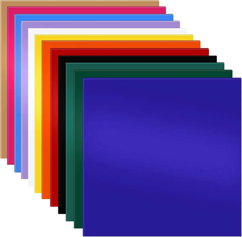 12 Stück Acryl Kunststoffplatte, 20x20x0,3 cm Bunt Acrylplatten, Farbig Laserschneideplatten, Kunststoffplatten zum Laserschneiden für DIY Projekte, Kunsthandwerk, Bilderrahmen, Schilder