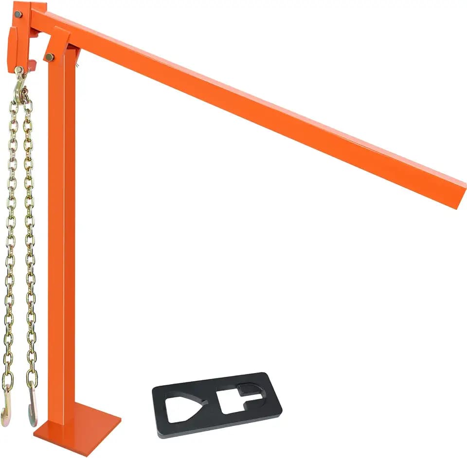 Heavy Duty Steel T-Post Puller with 52'' Lifting Chain & Plate