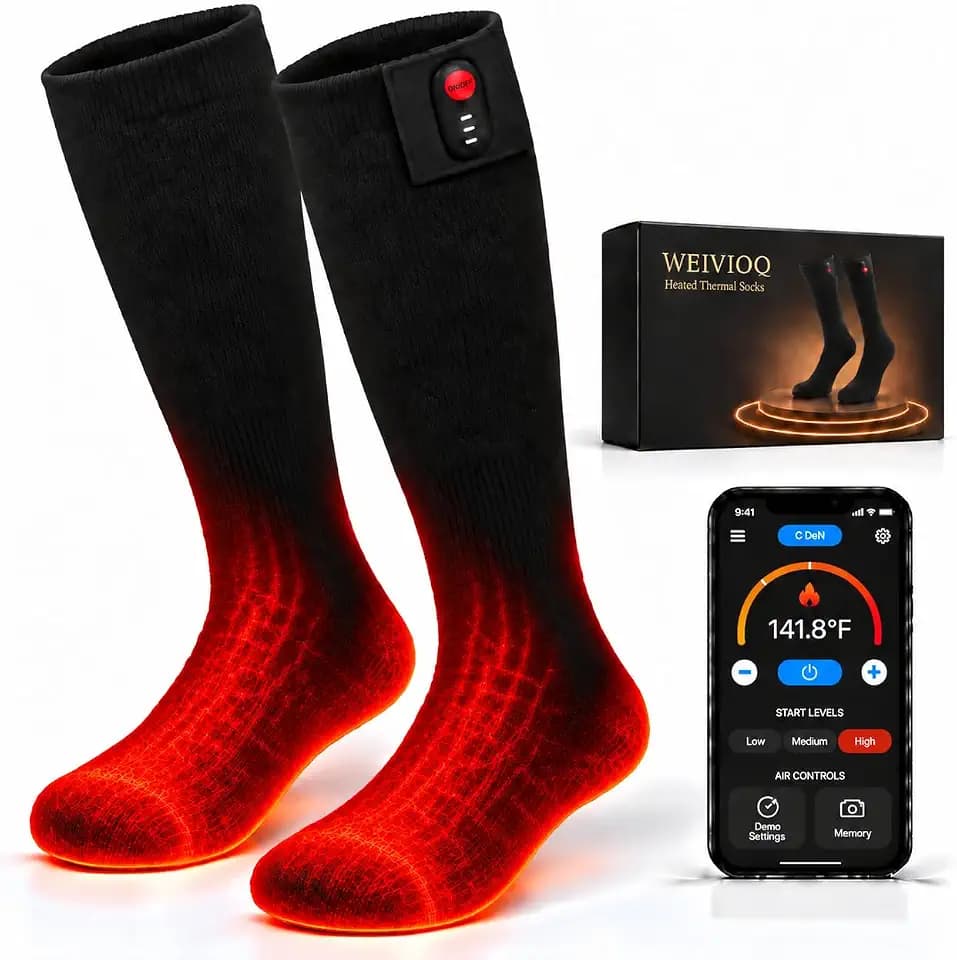 Beheizbare Socken für Damen und Herren mit 7000mAh-Akkus