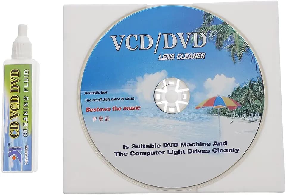 BESPORTBLE CD Reinigungskit Set mit Reinigungsdisc und Flüssigkeit Effektiver CD Player Reiniger zur Staub Fingerabdruckentfernung Langlebiges Material Einfache Anwendung für DVD Vcd und CD