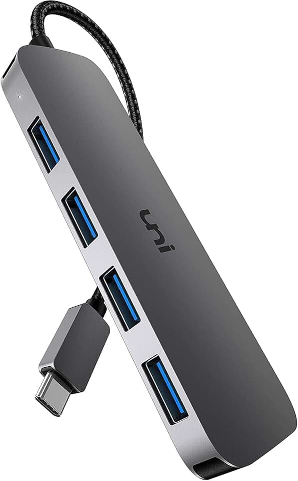 uni USB C to USB Hub Multiport Adapter, Aluminum 4 Ports USB C Splitter
