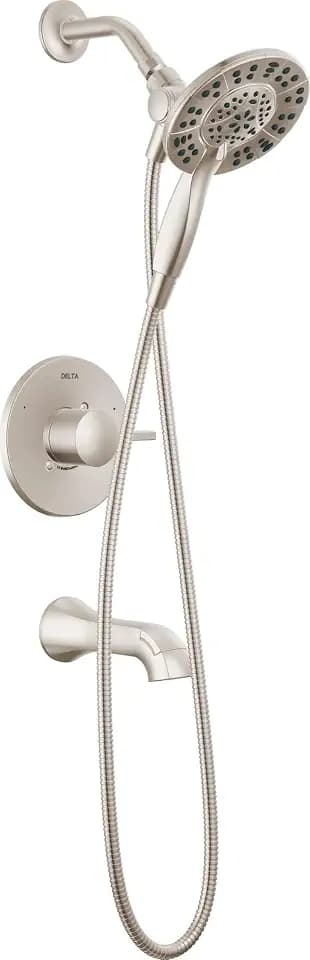 Delta Albion Bathtub Shower Faucet Set in Nickel 1.75 GPM, T144855-SP-I