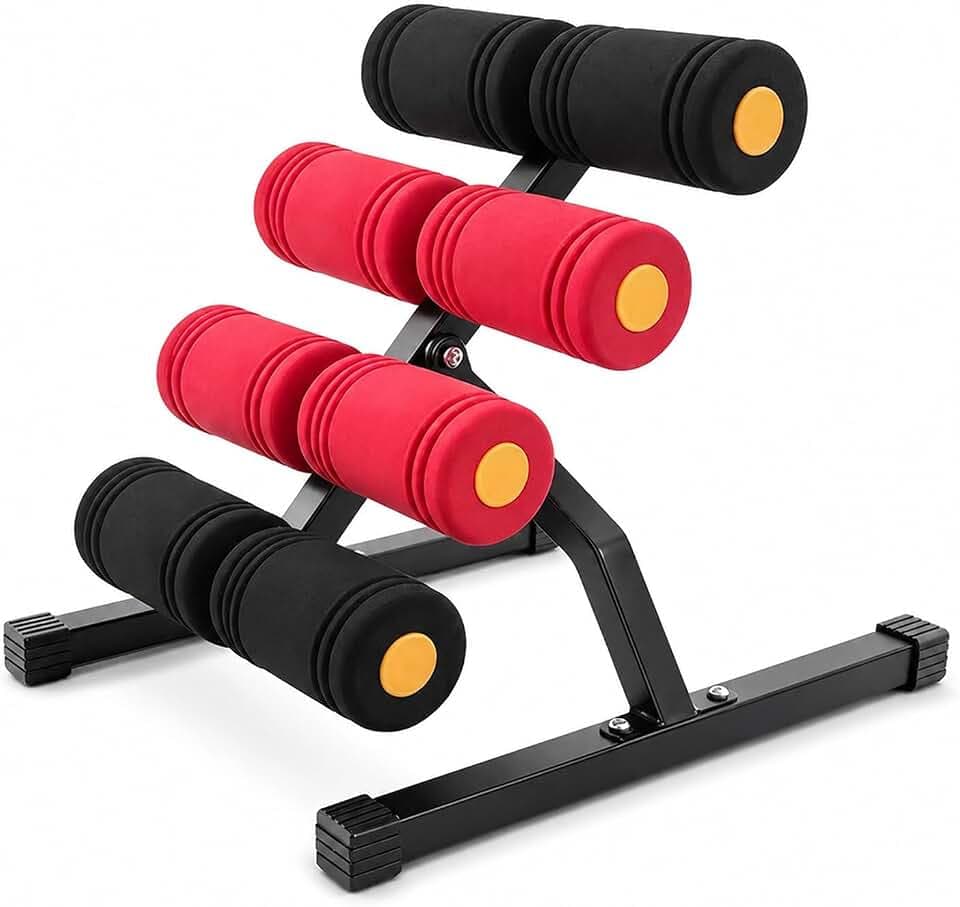 Mini Inversion Table with Rollers, Back Extension Machine for Back Pain Relief, Spinal Decompression Table for Home Gym, Foldable Lower Back Trainer with Resistance, 297LBS Weight Support