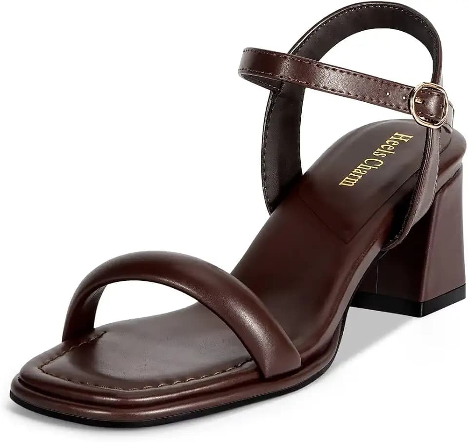 Women's Chunky Block Heeled Sandals Open Toe Strappy Heel