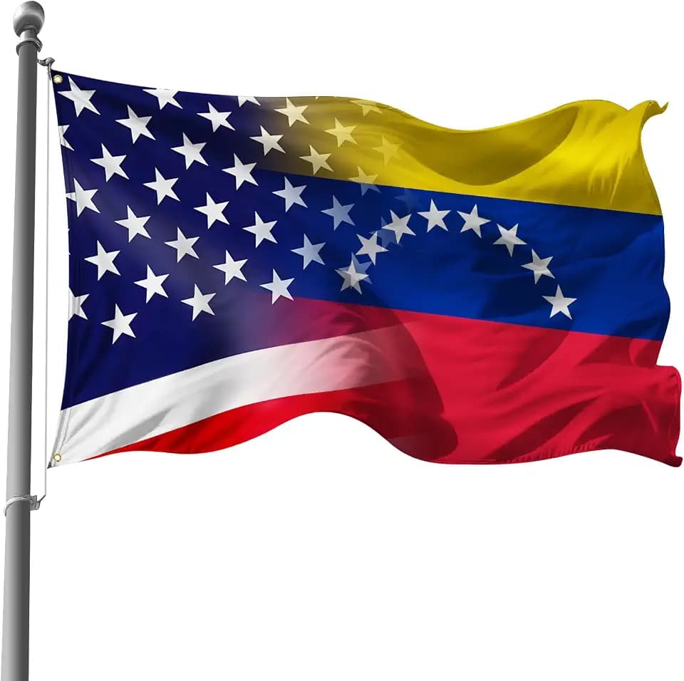 Vintage Flag Of Venezuela And America Flag 3x5 Ft Double Sided Vivid Color, Indoor/Outdoor Yard Garden Lawn Holiday Decoration Banner Sign