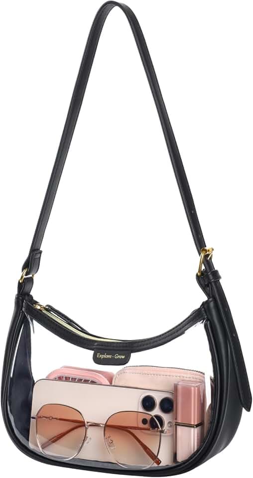 PACKISM Clear Shoulder Bag for Women - Stadium Approved 9x6x3