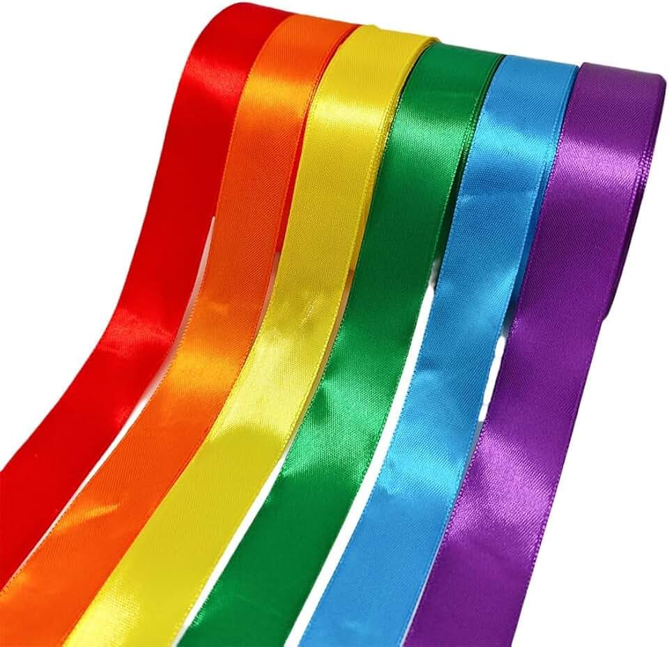 2.5cm*22m*6 Farbe Maibaum Bänder Wetterfest, Seidenbänder Bunt,Dekoband,Geschenkband
