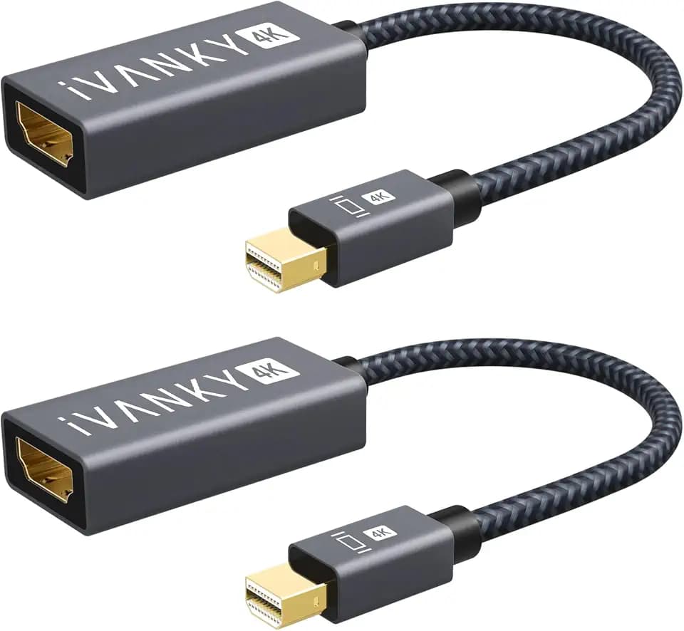 IVANKY Mini DisplayPort to HDMI Adapter 2Pack, 4K@30Hz Thunderbolt to HDMI
