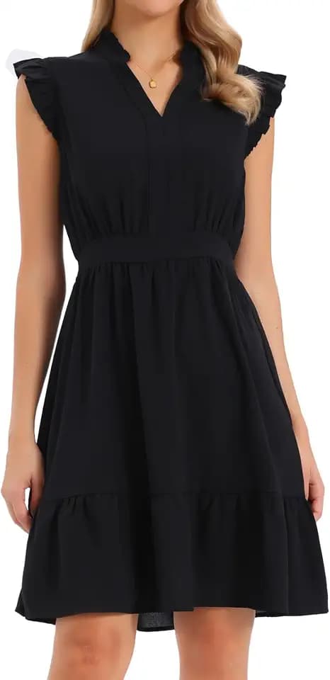 Allegra K Damen Sommer Ärmelloses Kurzes Kleid