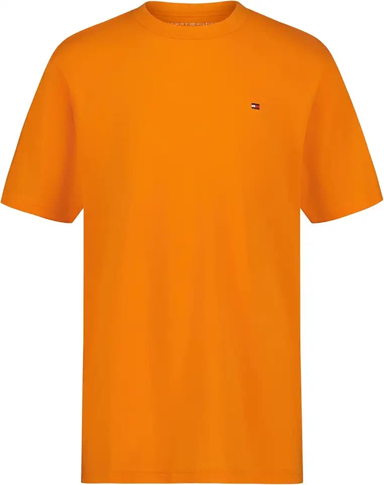 Tommy Hilfiger Boys' Short Sleeve Solid Crew Neck T-shirt, Soft, Comfortable, Relaxed Fit