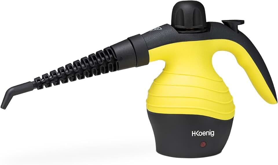 H.Koenig Handdampfreiniger 4,2 bar NV60, 250 ml, Tragbar, Tragbar, Kompakt, Ergonomisch, Leistungsstark 1000W, 6 Mehrzweckzubehör