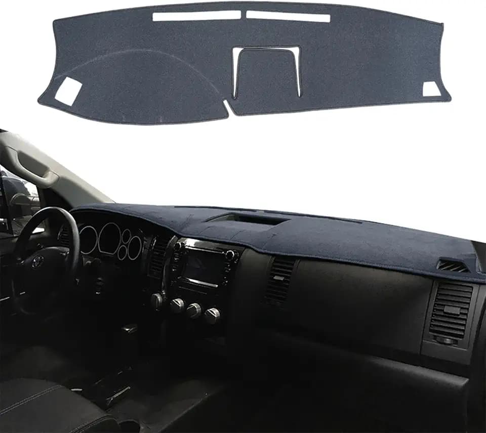 Dashboard Cover Dash Cover Mat Pad Carpet Custom Fit for Toyota Tundra 2007-2013/Toyota Sequoia 2008-2017 (Dark Gray)