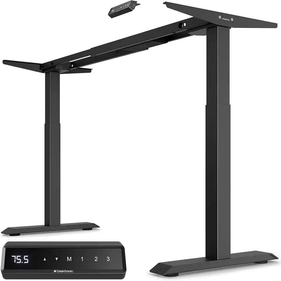Desktronic HomeOne Höhenverstellbarer Schreibtisch Gestell Elektrisch – Schreibtisch Höhenverstellbar Rahmen, Stabil & Wackelfrei, Dual Motor, 120 kg, Memory-Funktion