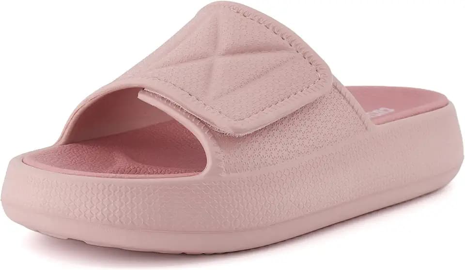 CUSHIONAIRE Women's Biggie recovery slide sandal with +Comfort and adjustable strap