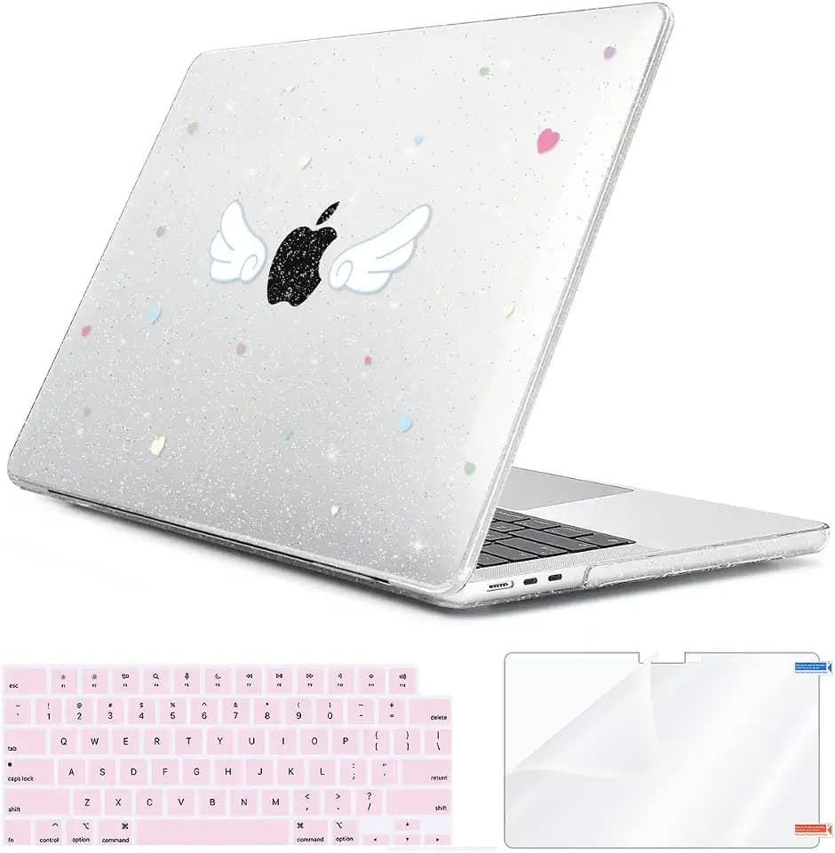 for 2026 2025 2024-2022 MacBook Air 13 inch Case M5 A3449 M4 A3240 M3 A3113 M2 A2681 with Touch ID& 13.6" Liquid Retina Display, Hard Shell Case&Keyboard Cover&Screen Film&Webcam Cover, Wing