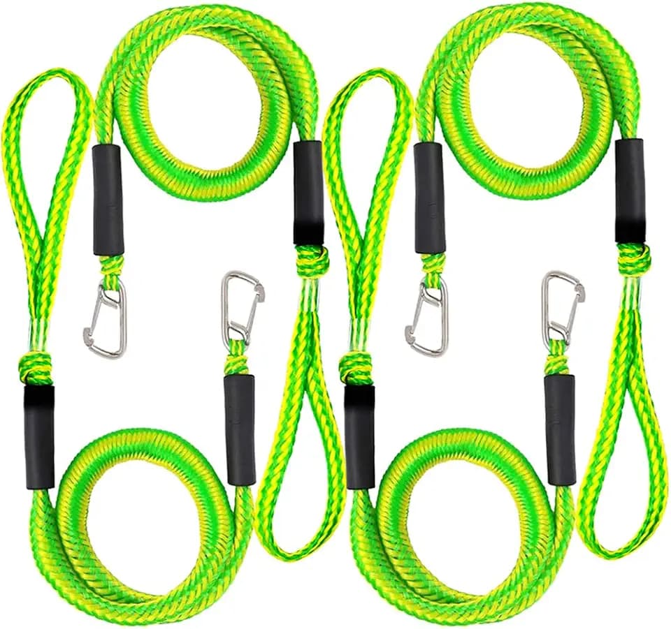 Bungee Dock Line Festmacher Seil für Boote Dock-Leine Bungee-Dock-Leinen Bungee-Schnüre Kajak Bootsankerzubehör Strecken 4 Pack