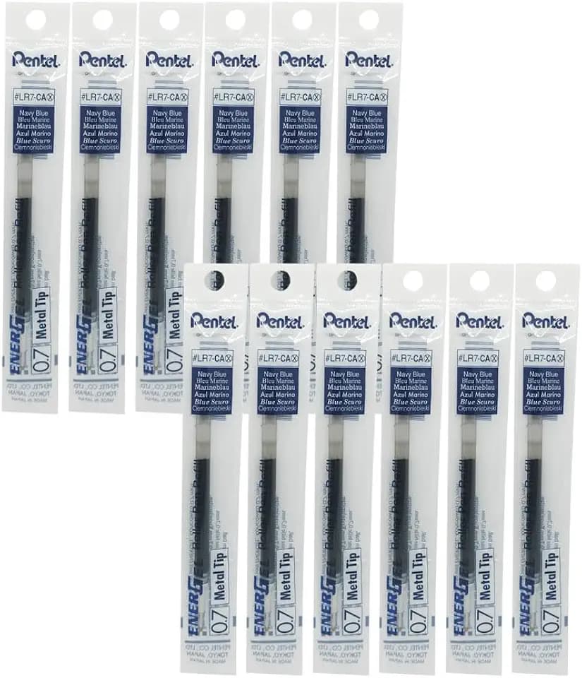 Pentel EnerGel LR7 Nachfüllmine für 0.7 mm Gelschreiber, marineblau (12 Stück)