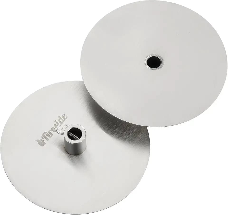 TURBRO Universal Grill Rotisserie Gyros Disc, 304 Stainless Steel, Fits 1/2” or 3/8" Hexagon, 3/8" or 5/16" Square Spit Rods, Compatible with Most Grills, Ideal for Outdoor BBQ, Set of 2 Discs