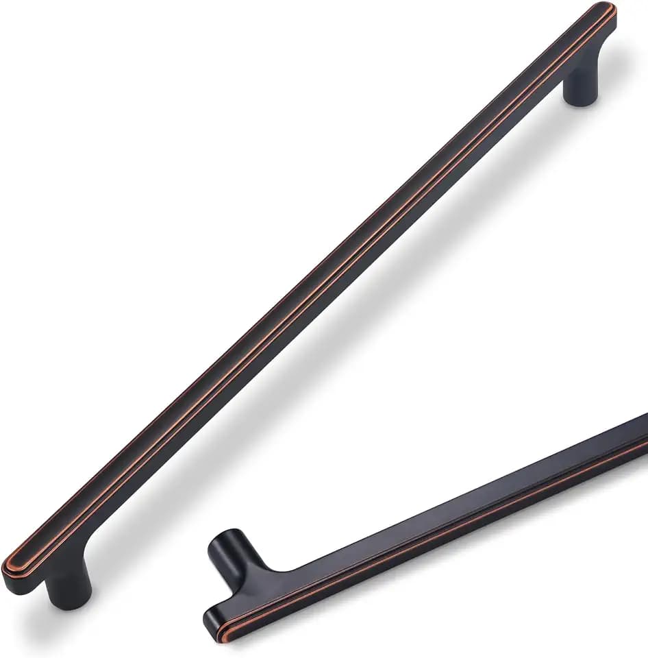 10 Pack Oil Rubbed Bronze Cabinet Pulls 10 Inch Hole Centers Kitchen Cabinet Handles Zinc Alloy Drawer Pulls Solid Cabinet Hardware