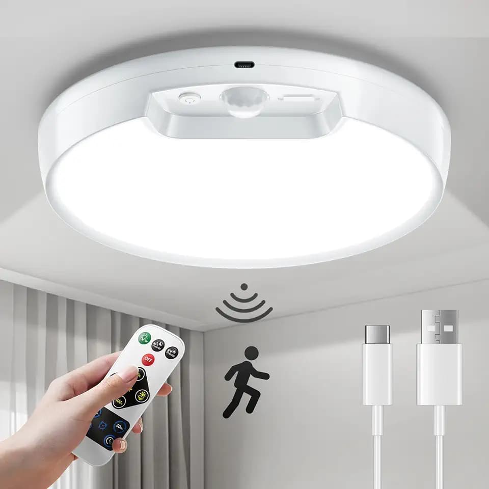 Homelist Newly Upgraded 8000mAh Rechargeable Motion Sensor Ceiling Light
