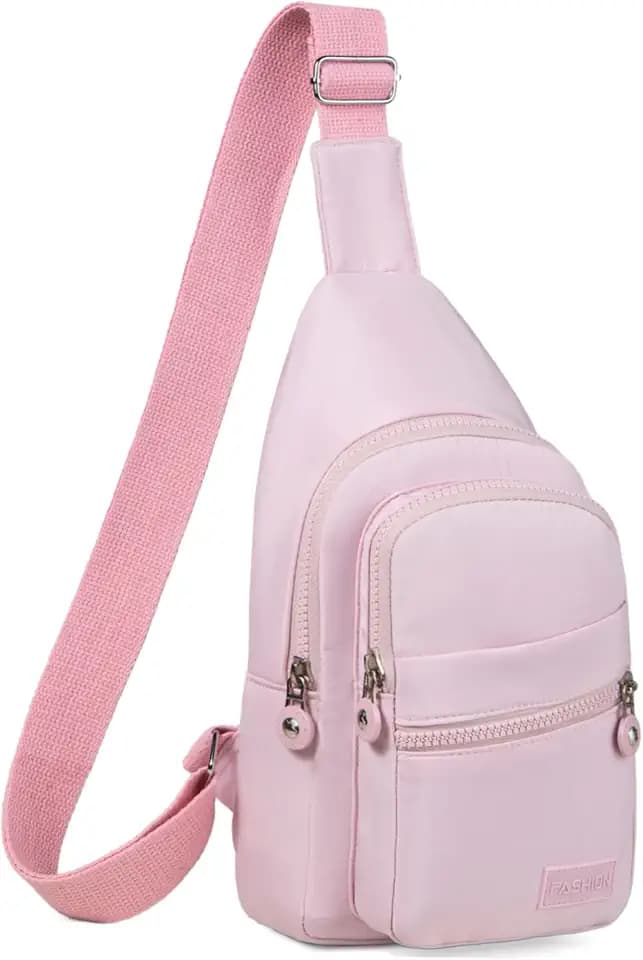 Banelu Small Sling Backpack Crossbody Bags for Women, Small Sling Bag Cross Body Bag Fanny Packs Crossbody Purses - Pink