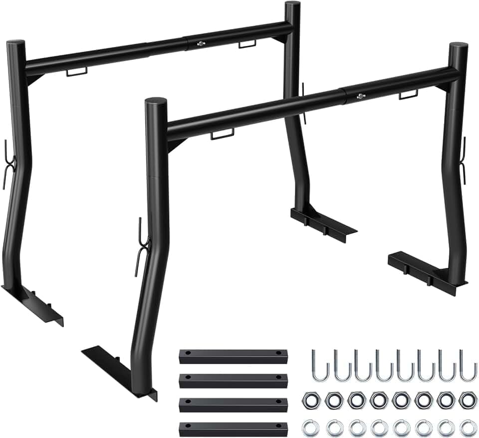 Extendable Truck Ladder Rack, Non-Drilling, 800 lb Capacity
