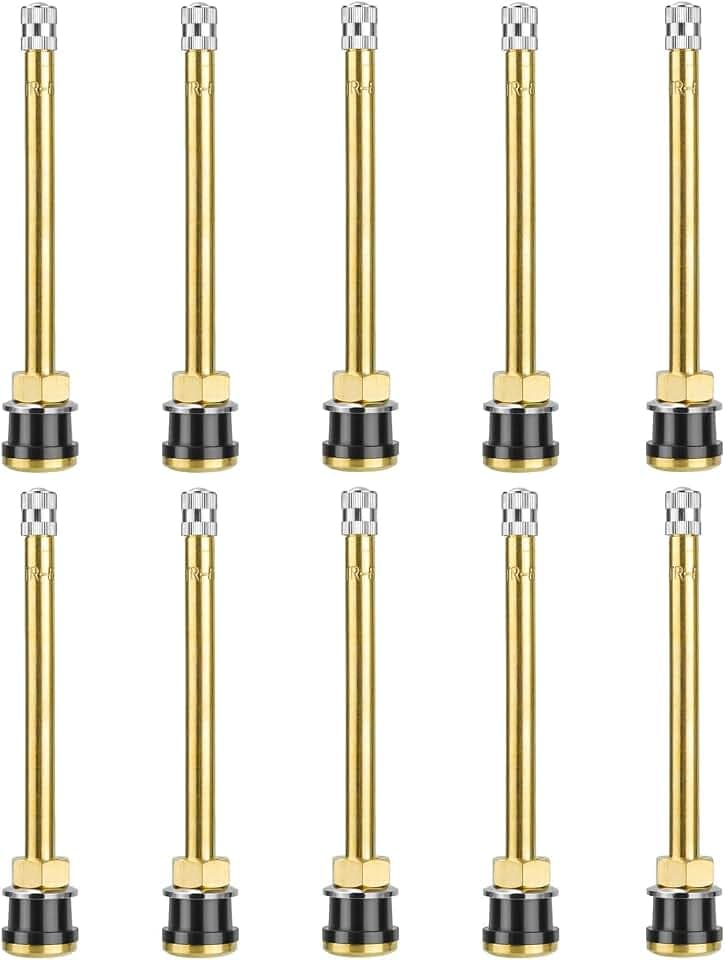 Riseuvo TR573 Brass Commercial Truck Valve Stems, 10 Pack