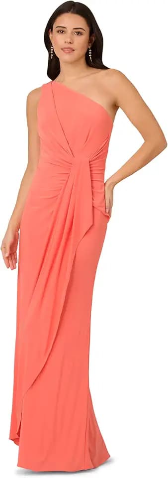 Adrianna Papell Women's One Shoulder Jersey Dress