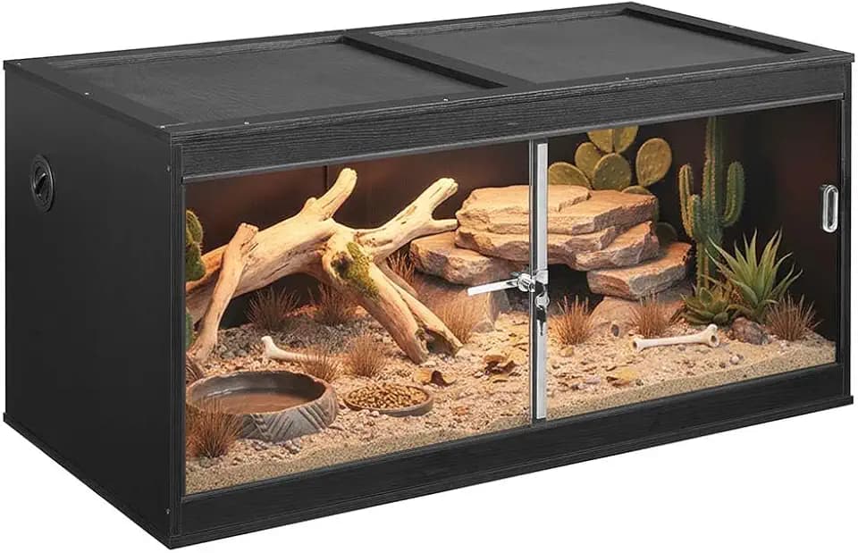 unipaws 50 Gallon Reptile Tank for Lizards, Leopard Geckos Enclosure Cage
