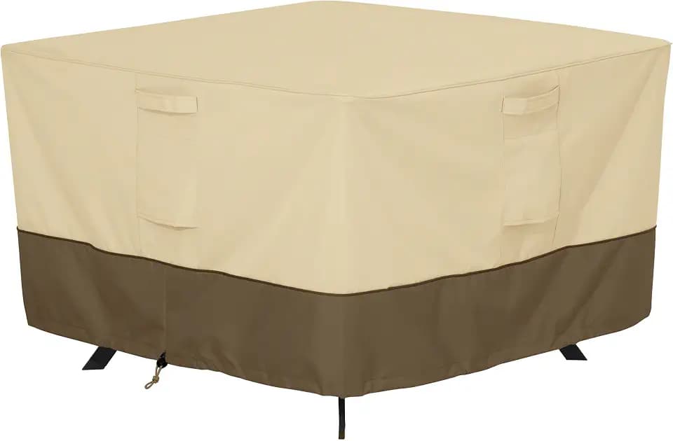 Classic Accessories Veranda Water-Resistant 40 Inch Square Patio Table Cover, Outdoor Table Cover