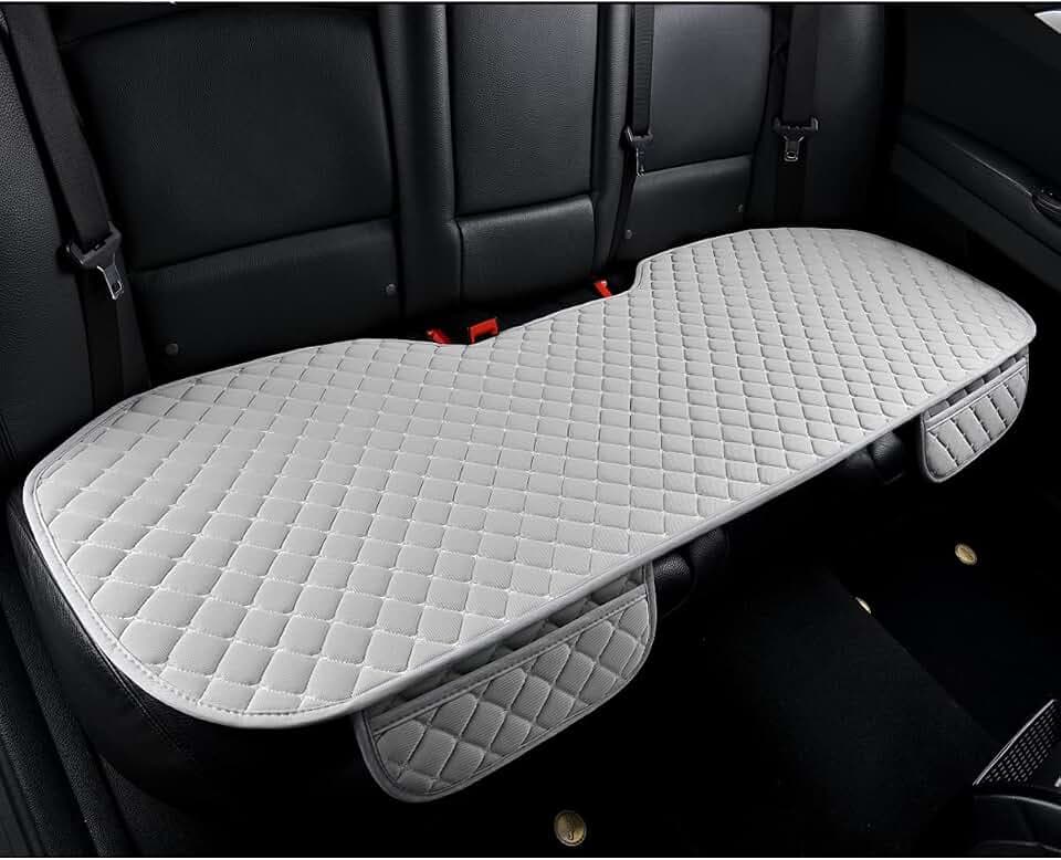 Car Seat Covers Gray Universal Car Seat Cushion, Rear Bench Seat Protective Mat pad for Car Truck SUV and Baby Skin-Friendly (Gray-Rear)