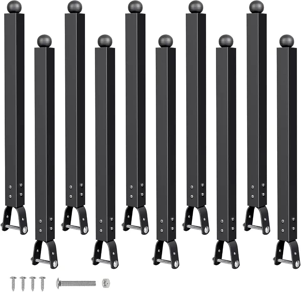 10 Pack 17" Chain Link Fence Extension for Dogs (1-3/8", Black)