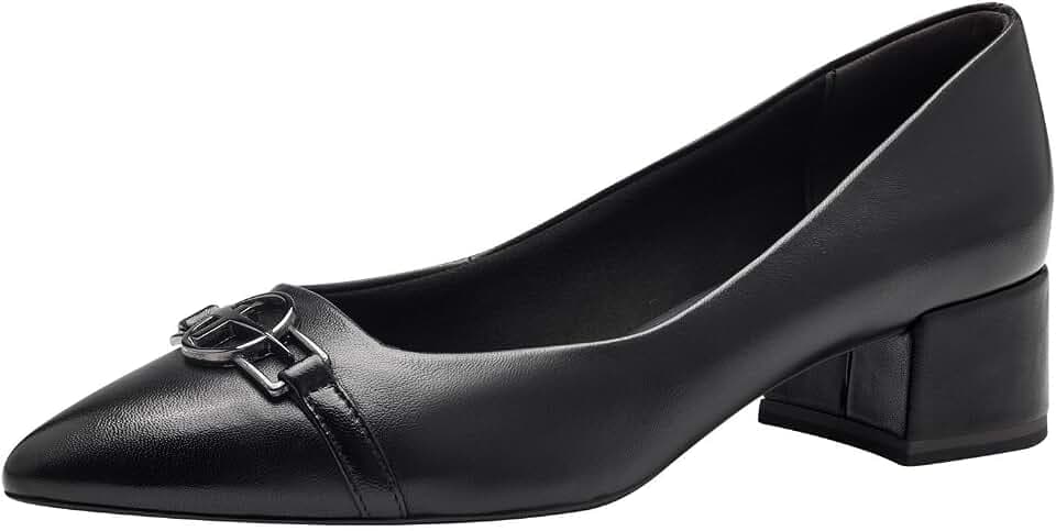 Tamaris Damen Pumps Leder Blockabsatz