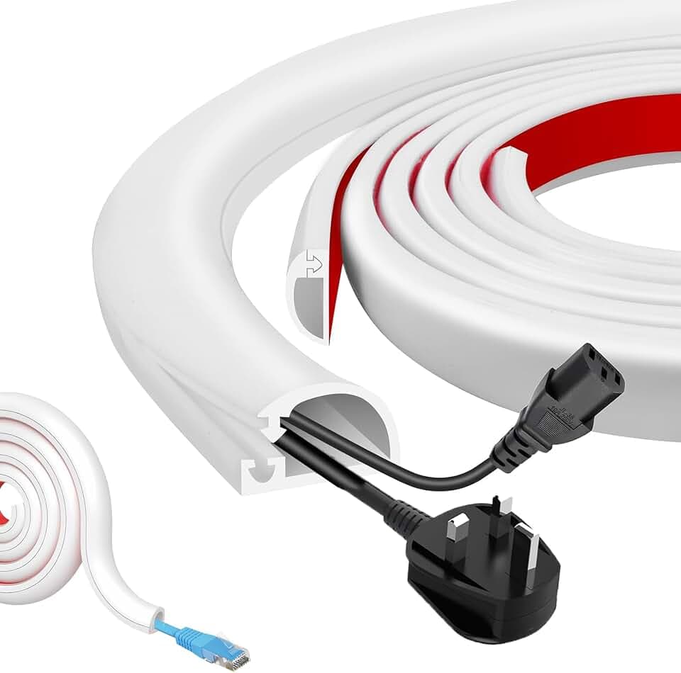 118" Cord Hider, Self-Adhesive Side Open Cable Covers for Wires on Wall